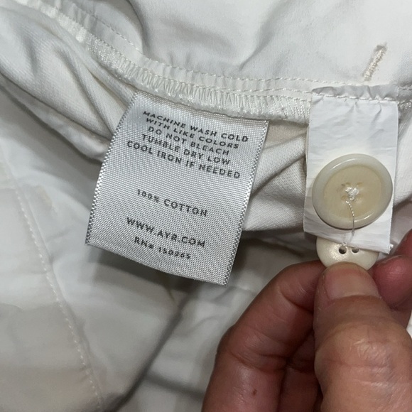 AYR The Metropolitan Hi-Rise Pleated Twill Trouser Pants Basmati White 8 - Picture 10 of 10